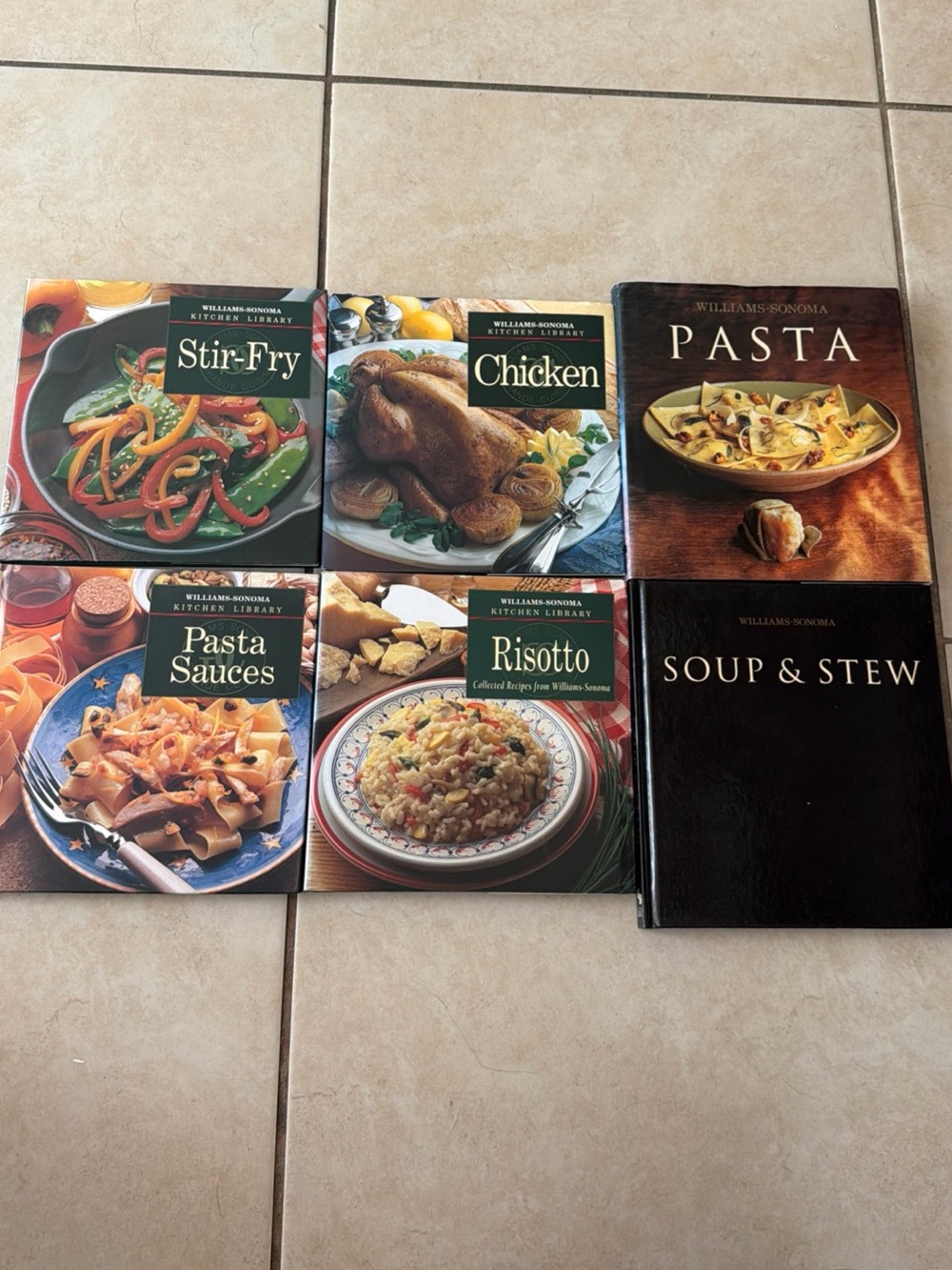 Vintage Williams Sonoma Cookbooks Set - Assorted Covers (Green, Brown, Black)